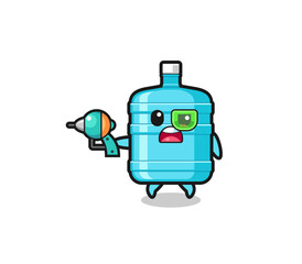 Obraz premium cute gallon water bottle holding a future gun