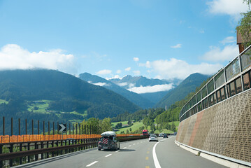 driving on vacation on the brenner highway austria