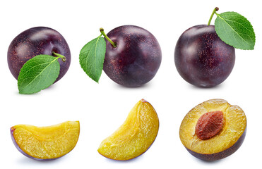 Plum isolated on white background