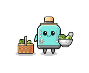 Obraz premium toaster herbalist cute cartoon
