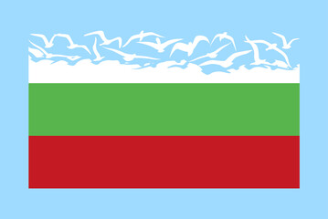 Bulgaria flag with freedom concept, Bulgaria flag transforming into flying birds vector