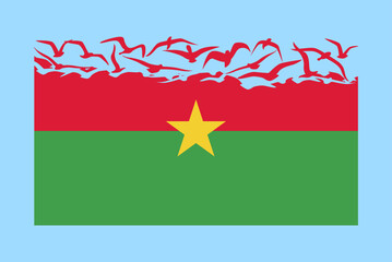 Burkina Faso flag with freedom concept, Burkina Faso flag transforming into flying birds vector