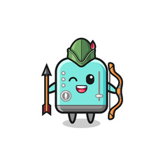 toaster cartoon as medieval archer mascot