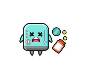 illustration of overdose toaster character