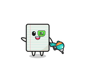 Fototapeta premium paper cartoon as future warrior mascot
