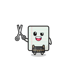 paper character as barbershop mascot