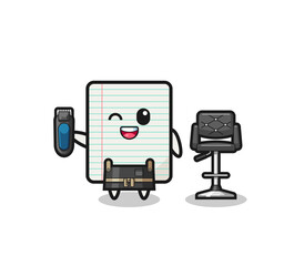 paper barbershop is holding a trimer