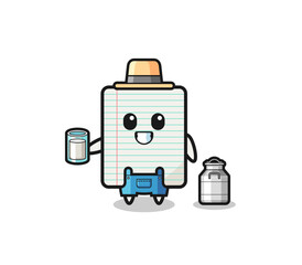 paper cartoon as the dairy farmer