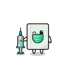 paper mascot as vaccinator