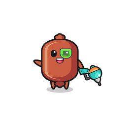 sausage cartoon as future warrior mascot