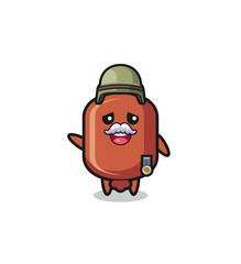 cute sausage as veteran cartoon