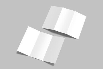 A4 Trifold Brohure Blank Mockup