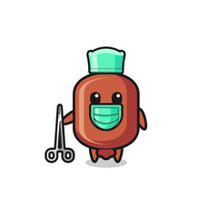 surgeon sausage mascot character