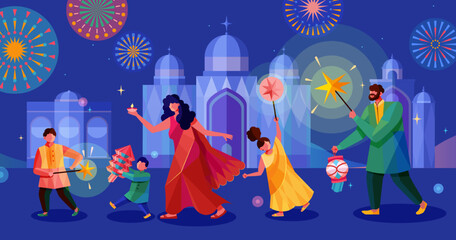 Fototapeta Happy Diwali Illustration obraz