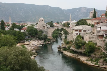 Cercles muraux Stari Most Stari Most, le "vieux pont" en bosnien, à Mostar (Bosnie-Herzégovine)