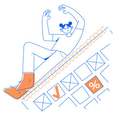 Woman and the discount calendar