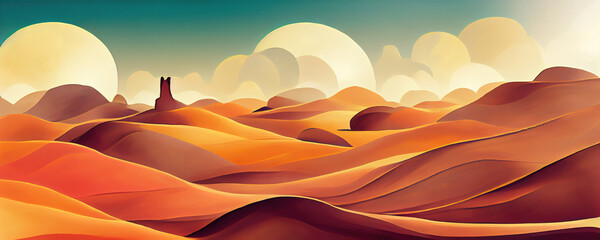 De nombreuses dunes de sable dans le désert comme fond d& 39 écran