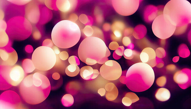 Abstract defocused pink twinkle lights wallpaper background