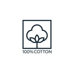 100% cotton icon. Vector illustration