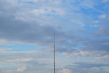 Obraz premium cellular tower. sky with clouds. footage beautiful sky.