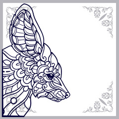 Fennec fox mandala arts isolated on white background