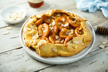 Traditional homemade apricot galette