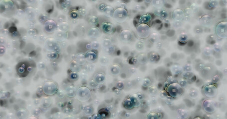 Foam, bubble isolated on black, with clipping path texture and background