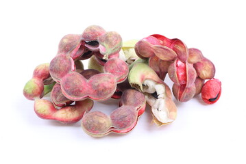 Manila tamarind fruit isolated on white background