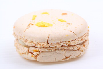 Brown macaron isolated in white background