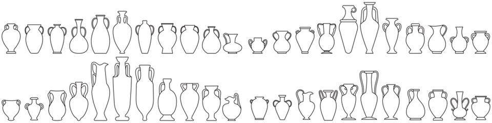 Amphora icon vector set. Jug illustration sign collection. pottery symbol or logo.
