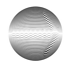 Lines in Circle Form . Vector  .Technology sphere Logo . 3d design element . Abstract Geometric shape .