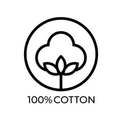 100% cotton icon. 