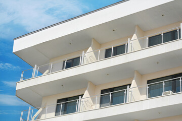 Exterior of beautiful building on sunny day, low angle view