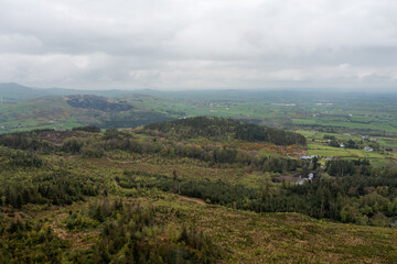 Fototapeta na wymiar aerial view of summer countryside, Northern Ireland