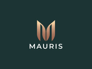 Abstract letter M logotype. Modern logo idea sign. Universal emblem vector icon.
