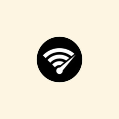 Fast WiFi icon. Speed test. High speed wireless internet. WiFi with arrow sign.  - obrazy, fototapety, plakaty