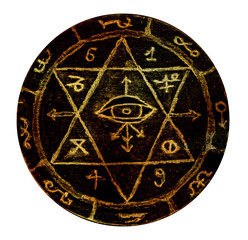 Mystic symbols with hand drawn magic and esoteric symbols