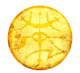 Mystic symbols with hand drawn magic and esoteric symbols