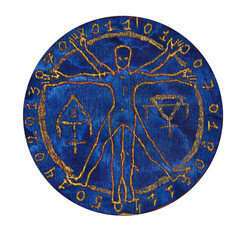 Mystic symbols with hand drawn magic and esoteric symbols