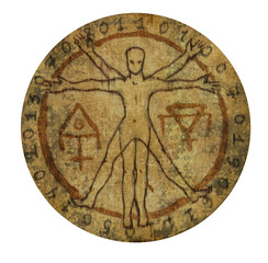 Mystic symbols with hand drawn magic and esoteric symbols