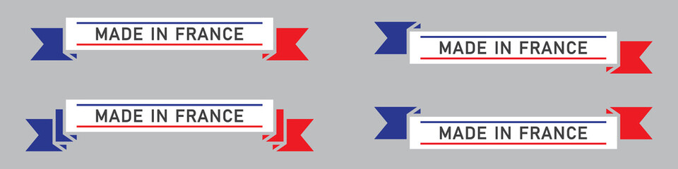 France ribbon banner icon. Made in france ribbon icon, vector illustration