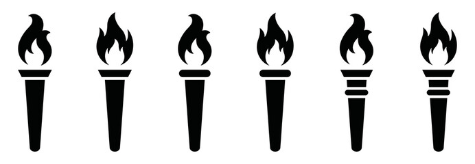 Torch fire icon. Burning torch icon, vector illustration - obrazy, fototapety, plakaty