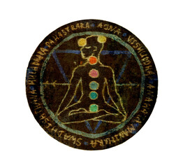 Mystic symbols with hand drawn magic and esoteric symbols