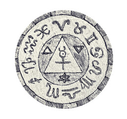 Mystic symbols with hand drawn magic and esoteric symbols