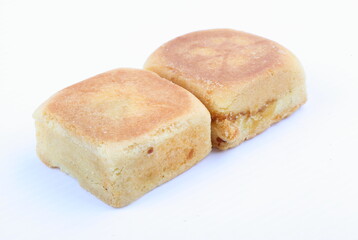 Taiwan famous dessert - pineapple cake on white background
