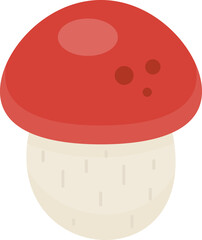 Cartoon Forest Mushroom Isolated Illustration on Transparent Background