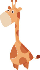 Cute Giraffe Toy Isolated Illustration on Transparent Background 