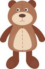 Cute Bear Toy Isolated Illustration on Transparent Background 
