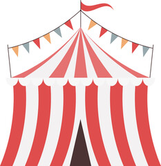 Circus Tent Isolated Illustration on Transparent Background 