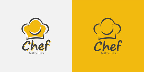 Chef restaurant logo design template